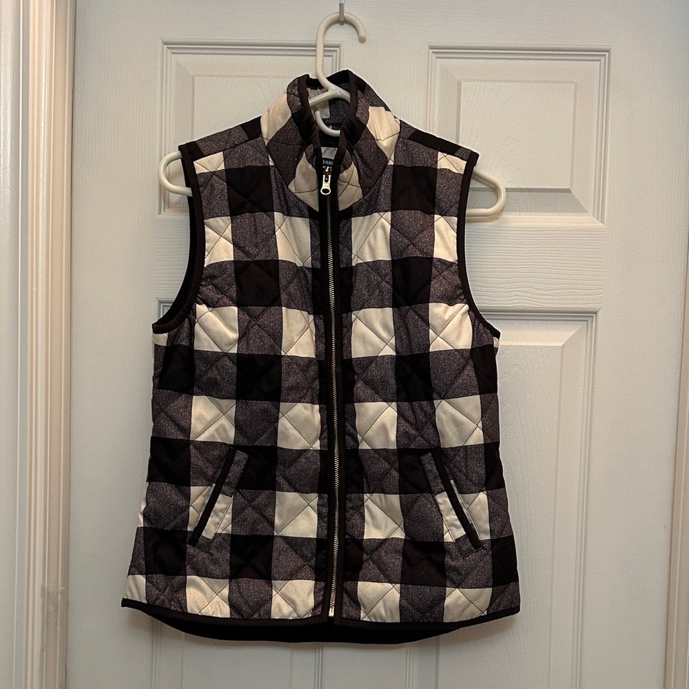 Old Navy Black and White Checkered Vest